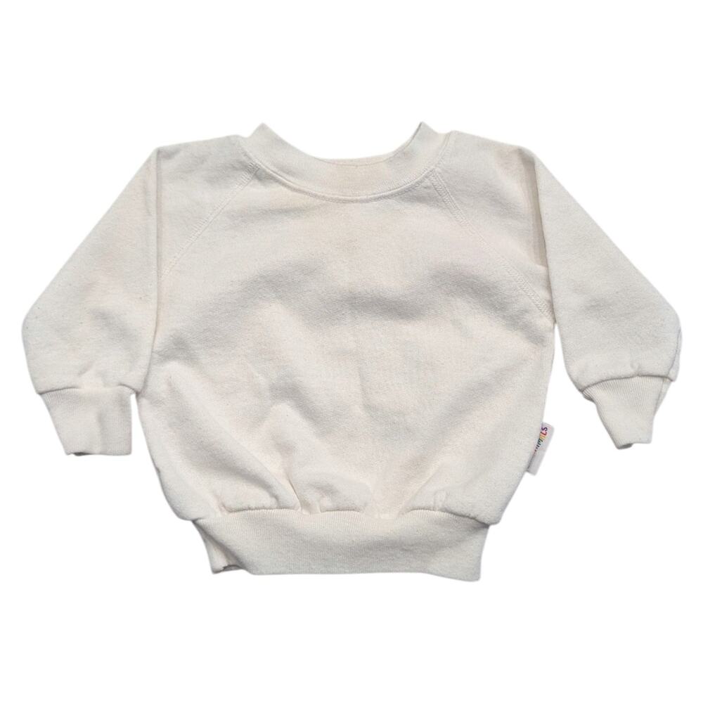 90s Youth Solid White Crewneck Sweatshirt